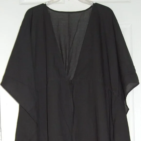 NWT Banana Republic Factory Black Kaftan, Beach Cover-Up, Women Size M/L - Picture 3 of 4